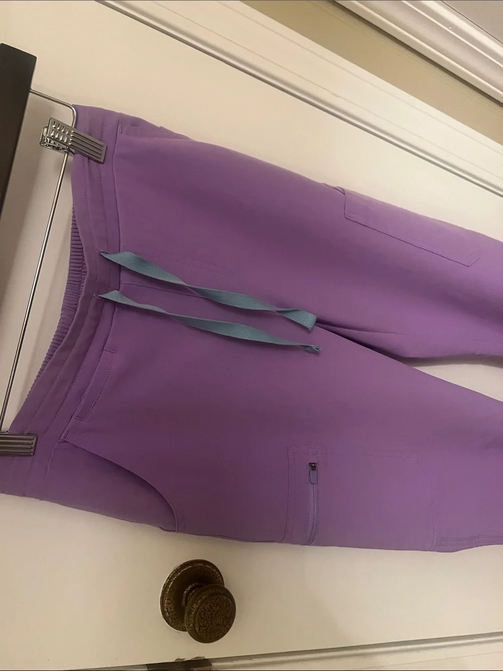 Figs Women’s Scrub Set Catarina top and Yola Pants Lavendar Purple XXS